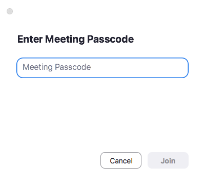 Enter meeting passcode