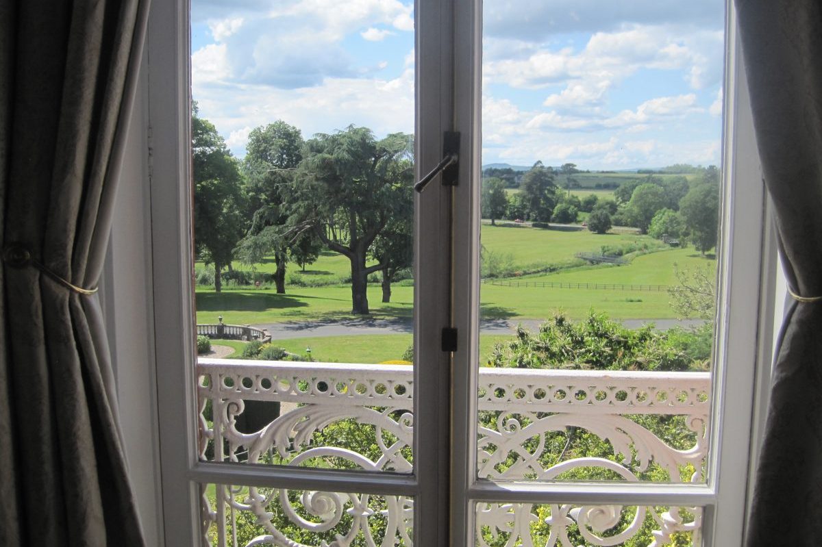 Image of the view from Corbett's bedroom at Chateau Impney