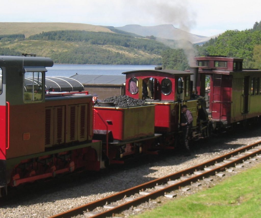 Train with Pen-y-Fan in background