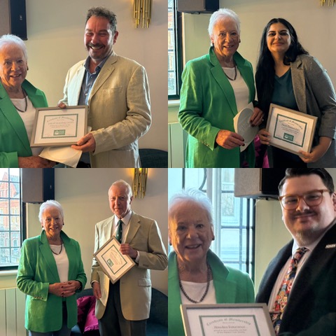 Corporate members of Malvern Civic Society being presented with their certificates